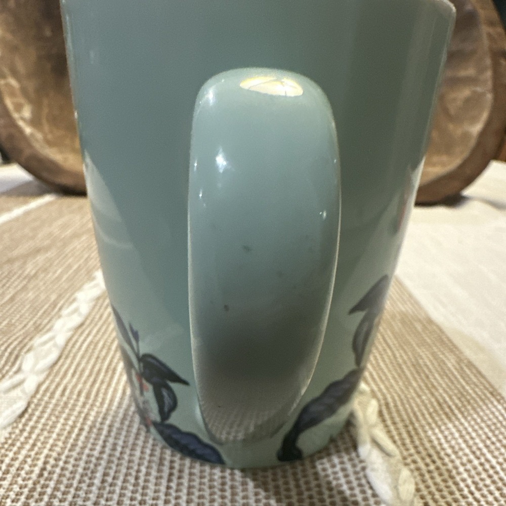 Starbucks 2021 Mint Green Floral Coffee Mug 10oz - Siren Logo - Read - Picture 2 of 7